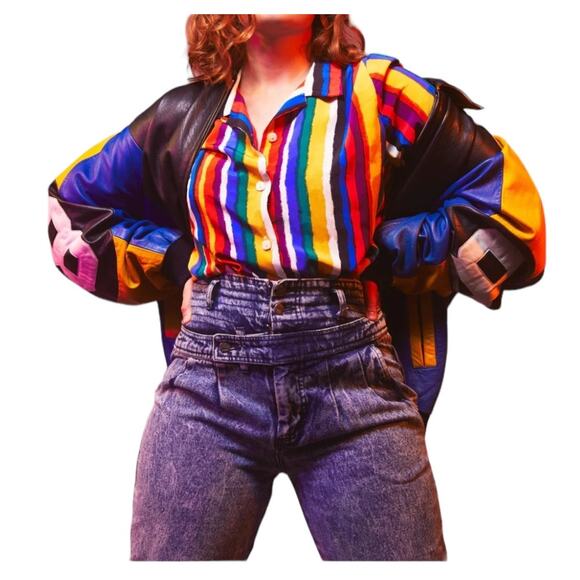 Vintage 80s Weathered Blues High Waisted Acid Wash Mom Jeans size large - Picture 1 of 16